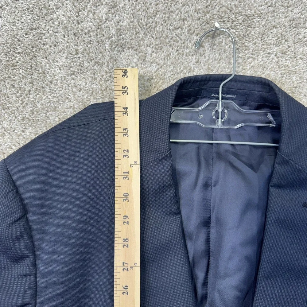 Ermenegildo Zegna Richards Blazer Mens 44 Navy Blue Micro-weave